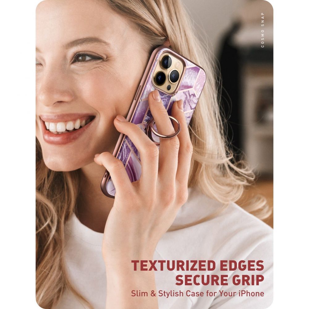 i - Blason iPhone 13 Pro IBLSN Cosmo Snap Σκληρή Θήκη με Δαχτυλίδι Συγκράτησης - Marble Purple