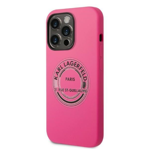Karl Lagerfeld iPhone 14 Pro Silicone RSG Θήκη Σιλικόνης - Pink - KLHCP14LSRSGRCF