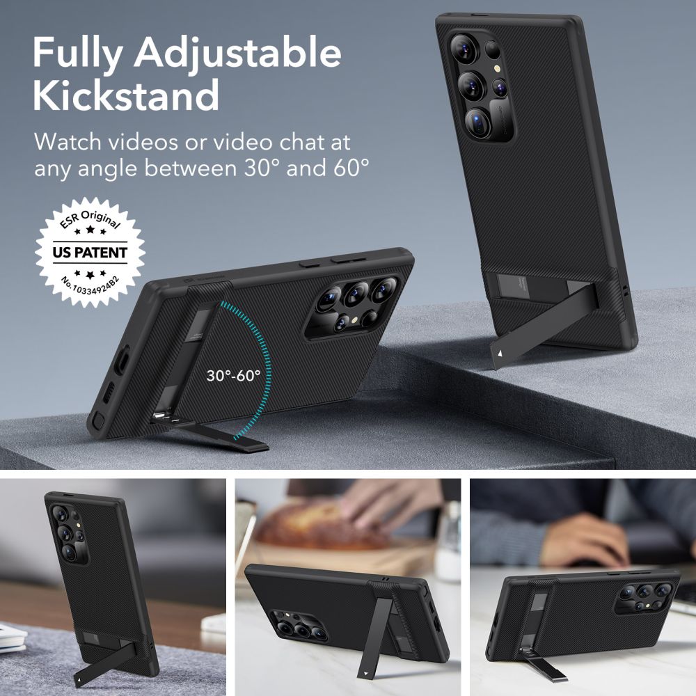 ESR Samsung Galaxy S24 Ultra Air Shield Boost Σκληρή Θήκη με Πλαίσιο Σιλικόνης και Stand - Black