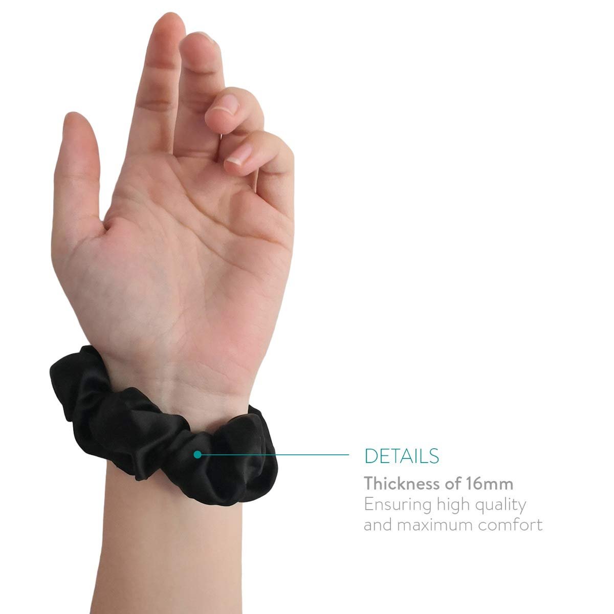 Navaris Σετ με 2 Μεταξωτά Scrunchies Λαστιχάκια Μαλλιών - Black - 50258.02.01