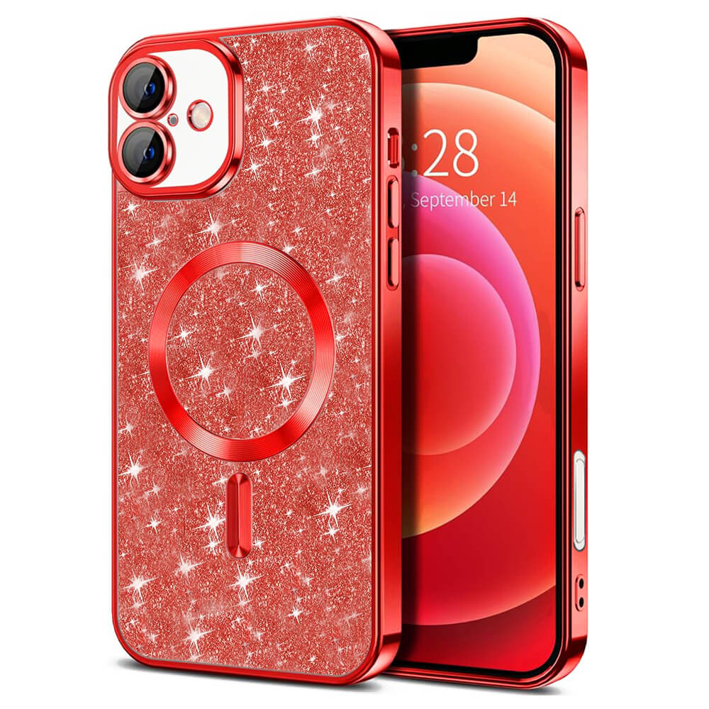 Techsuit iPhone 16 - Luxury Glitter MagSafe - Θήκη Σιλικόνης - Red