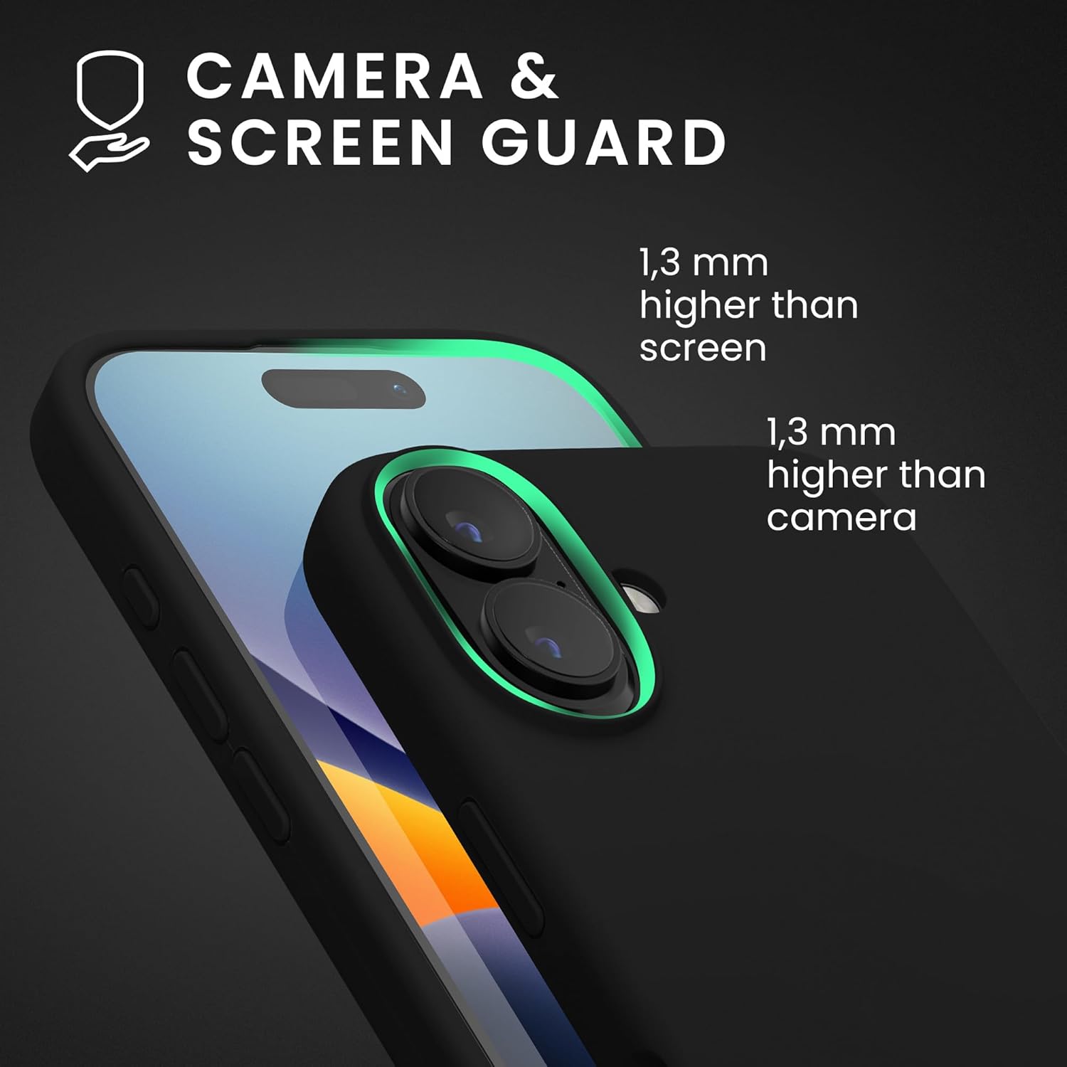KW iPhone 16 Θήκη Σιλικόνης Rubberized TPU - Black