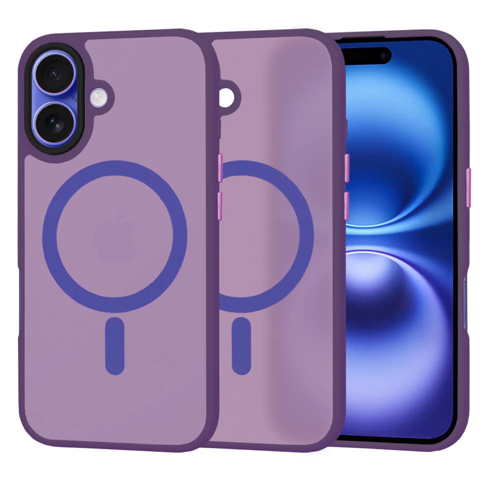 Techsuit iPhone 16 - HaloFrost Series MagSafe - Σκληρή Θήκη με Πλαίσιο Σιλικόνης - Deep Blue