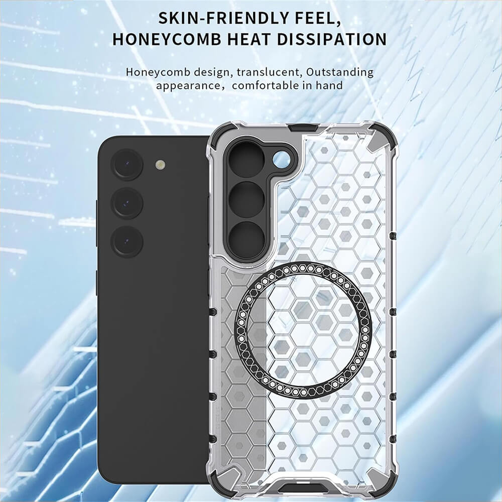 Techsuit Samsung Galaxy A36 5G Honeycomb Shield MagSafe Σκληρή Θήκη με Πλαίσιο Σιλικόνης - White