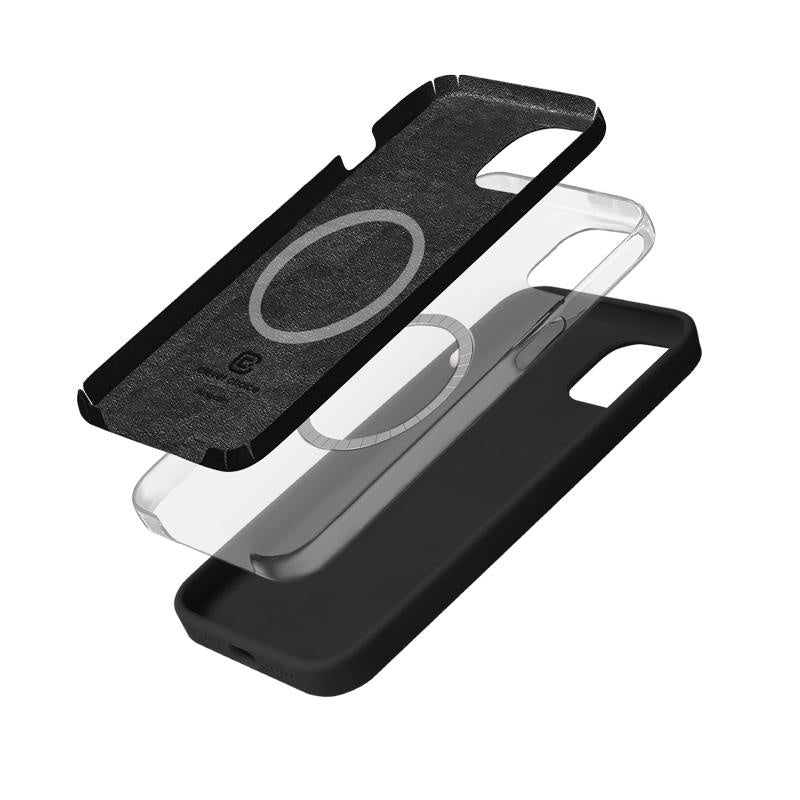 Crong iPhone 15 Color Cover Magnetic - Θήκη Σιλικόνης με MagSafe - Black