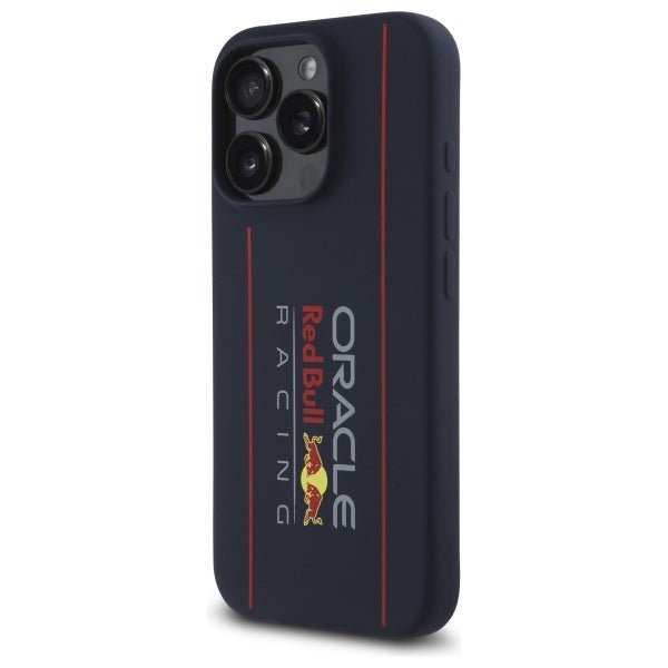 Red Bull iPhone 16 Pro Max - Silicone Vertical Logo - MagSafe Σκληρή Θήκη με Πλαίσιο Σιλικόνης - Navy - RBHMP16X24SIOLRV