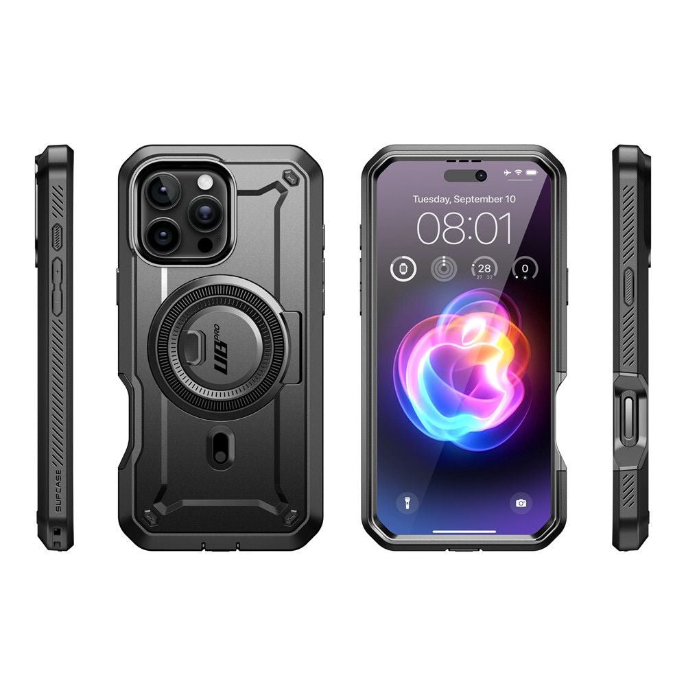 Supcase iPhone 16 Pro Max - UB Pro Mag Σκληρή Θήκη με Προστασία Οθόνης και Stand με MagSafe - Black