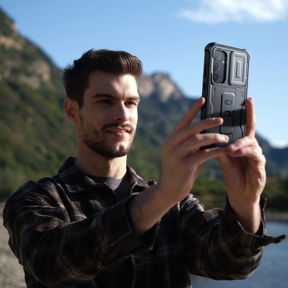 Tech - Protect Samsung Galaxy S24+ Kevlar Cam+ Θήκη 360 Full Body με Προστασία για την Οθόνη και την Κάμερα και Stand - Black