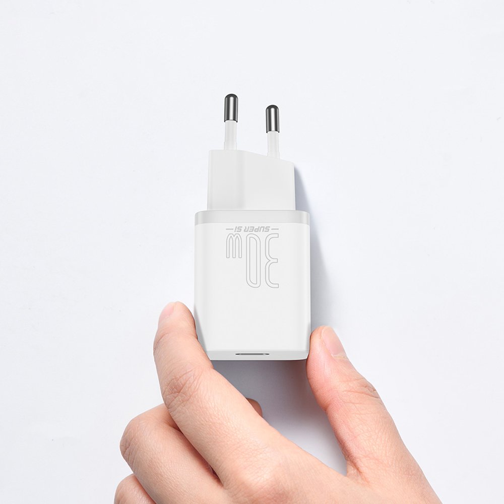 Baseus Super Si 1C PD 30W Οικιακός Φορτιστής με Θύρα Type - C - White - CCSUP - J02