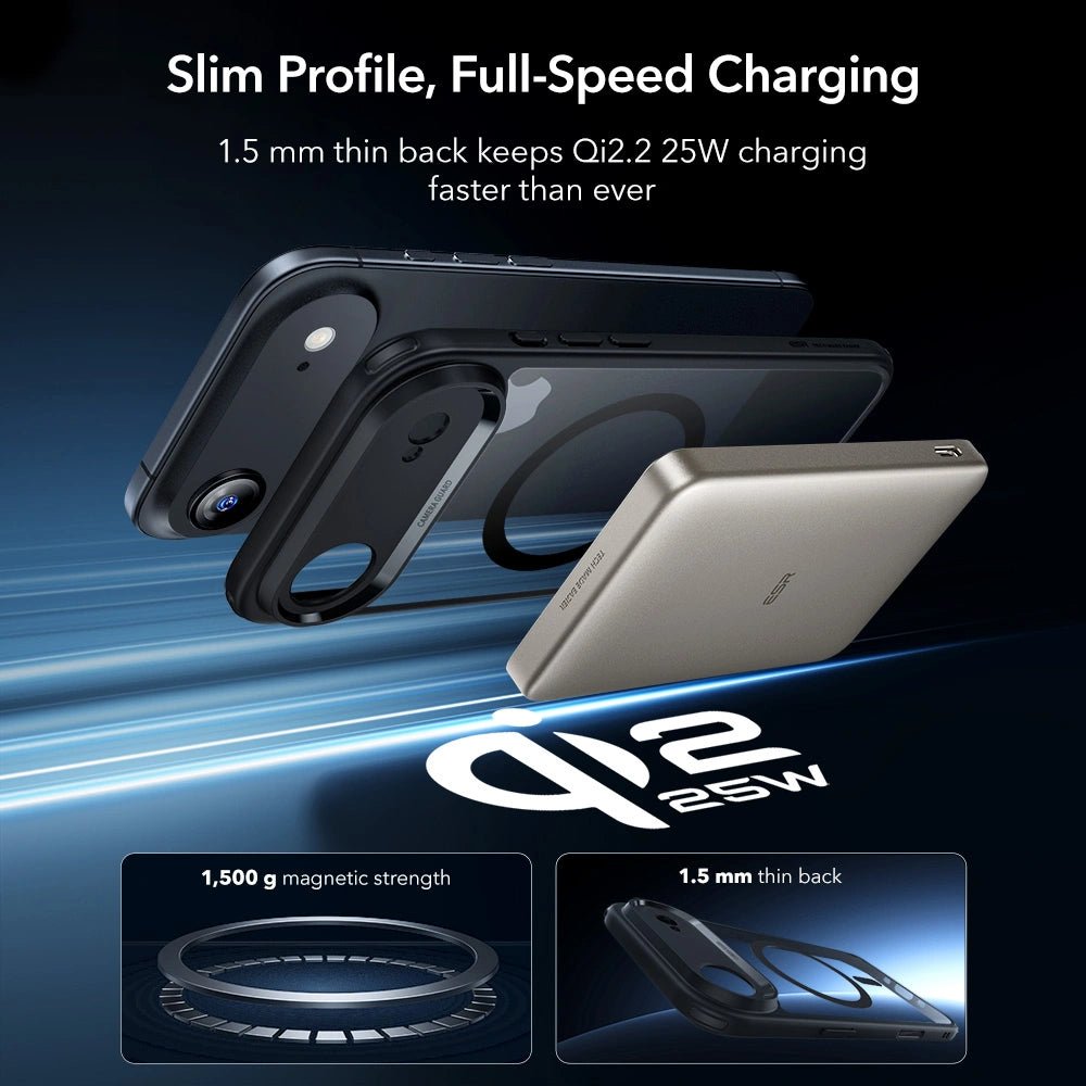 ESR iPhone Air - Σετ με Classic Hybrid MagSafe Σκληρή Θήκη με Πλαίσιο Σιλικόνης και Αντιχαρακτικό Γυαλί Οθόνης - Διάφανη / Black