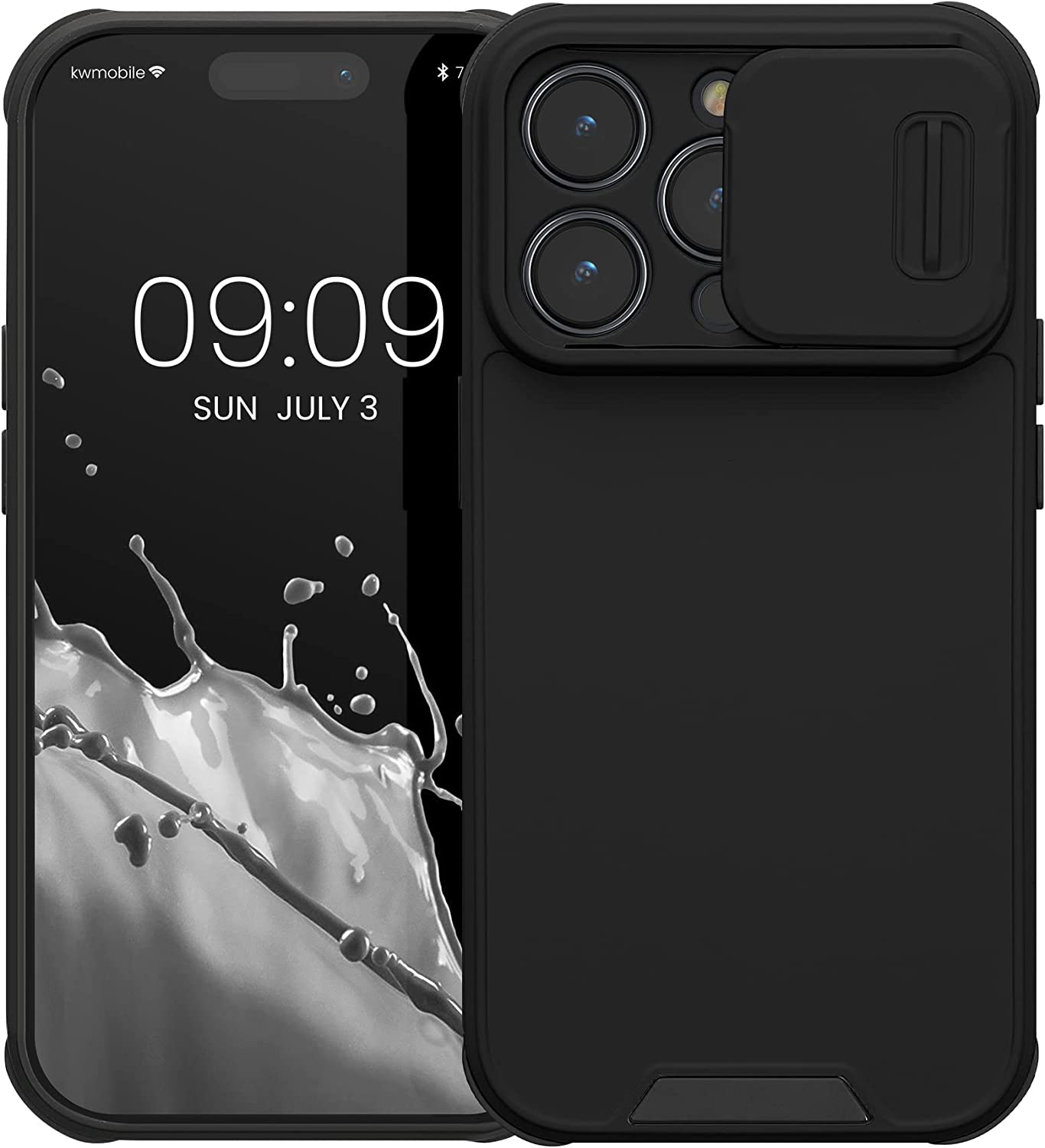 KW iPhone 14 Pro Hybrid Σκληρή Θήκη με Πλαίσιο Σιλικόνης TPU και Κάλυμμα για την Κάμερα - Black - 60354.01