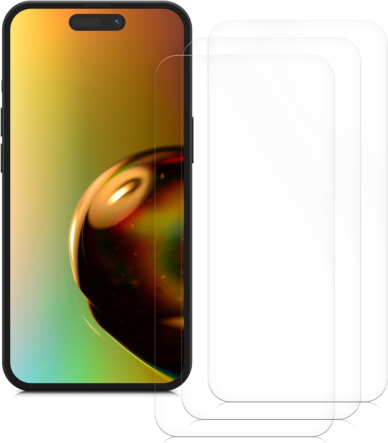 KW iPhone 15 Plus - Τρεις Μεμβράνες Προστασίας Οθόνης - Διάφανες - 62022.1