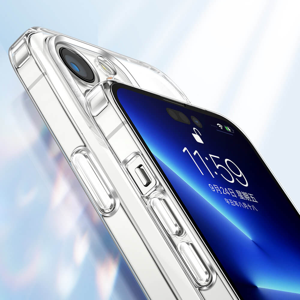 Joyroom iPhone 14 Pro Max - 14D Magnetic Σκληρή Θήκη με Πλαίσιο Σιλικόνης και MagSafe - Διάφανη