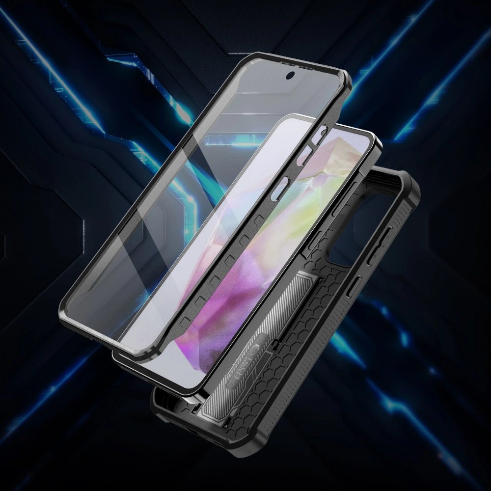 Tech - Protect Samsung Galaxy A36 5G Kevlar Cam+ Θήκη 360 Full Body με Προστασία για την Οθόνη και την Κάμερα και Stand - Black