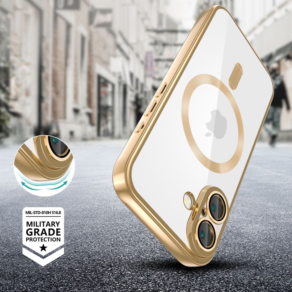 Tech - Protect iPhone 16e MagFlex Θήκη Σιλικόνης TPU με MagSafe - Διάφανη / Shiny Gold