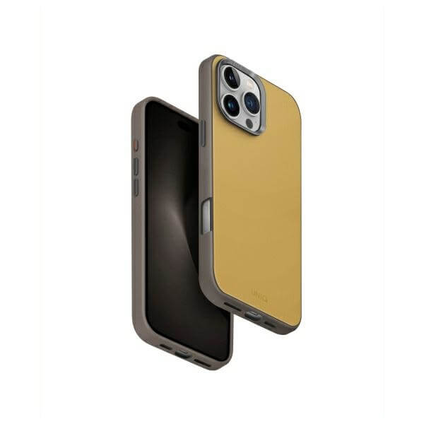Uniq iPhone 16 Pro Max - Lyden DS - Σκληρή Θήκη με Επένδυση Συνθετικού Δέρματος και MagSafe - Yellow / Grey