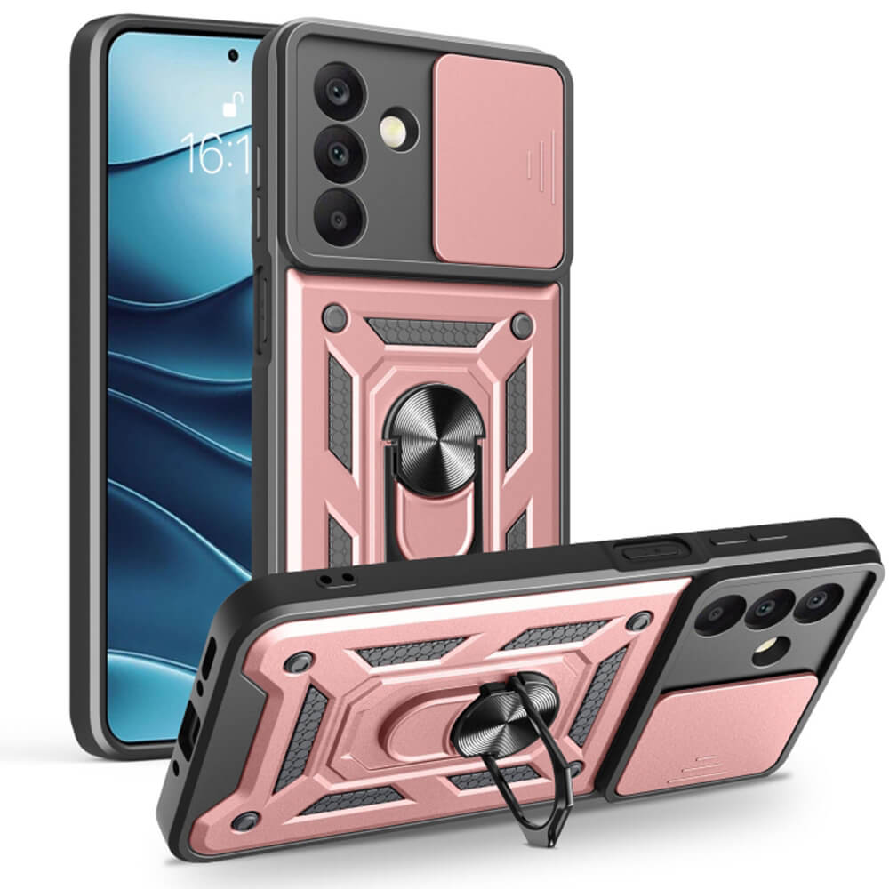 Techsuit Samsung Galaxy A26 5G - CamShield - Σκληρή Θήκη με Προστασία Καμερών και Δαχτυλίδι Συγκράτησης - Pink
