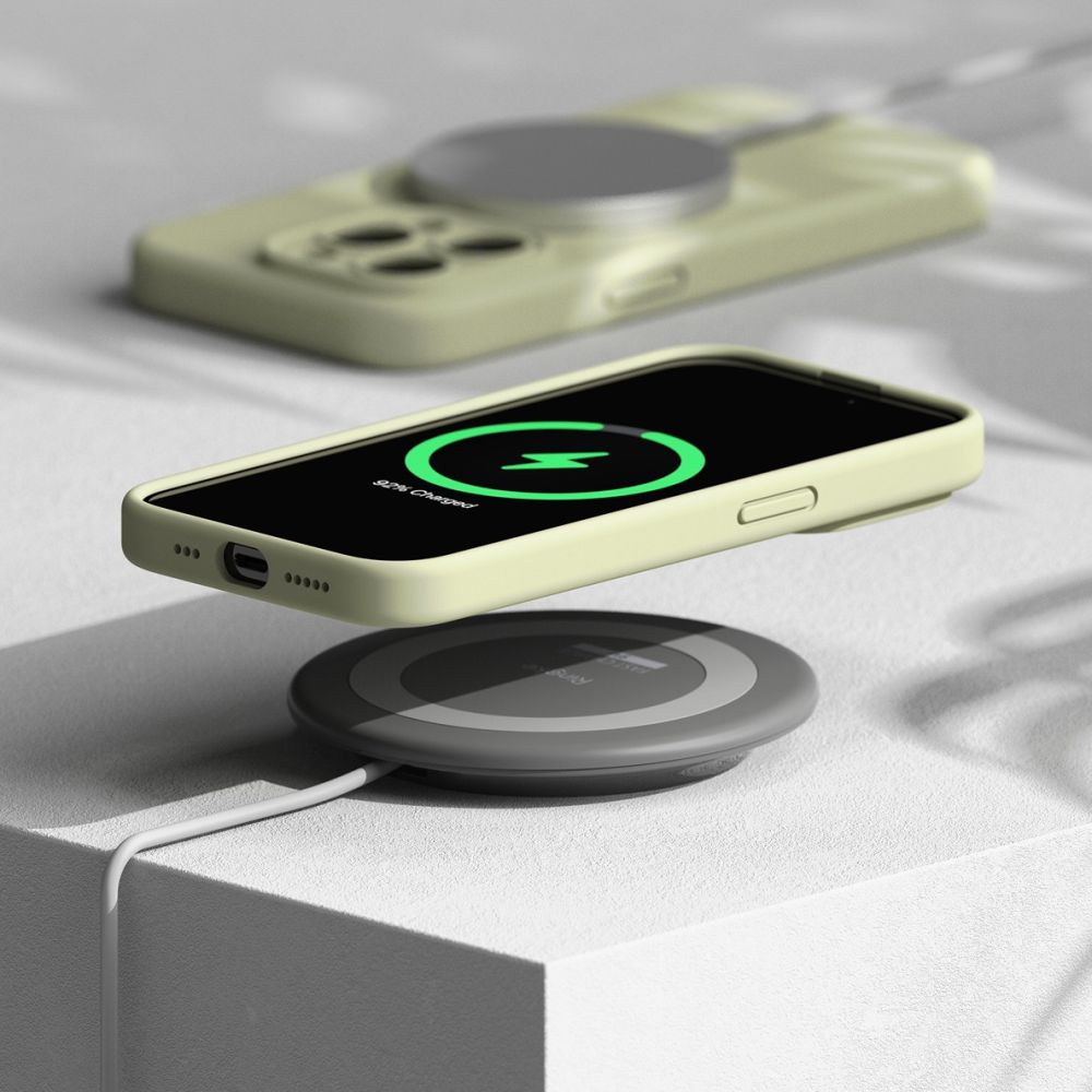 Ringke iPhone 15 Pro Silicone Magnetic MagSafe Case Θήκη Σιλικόνης με MagSafe - Sunny Lime