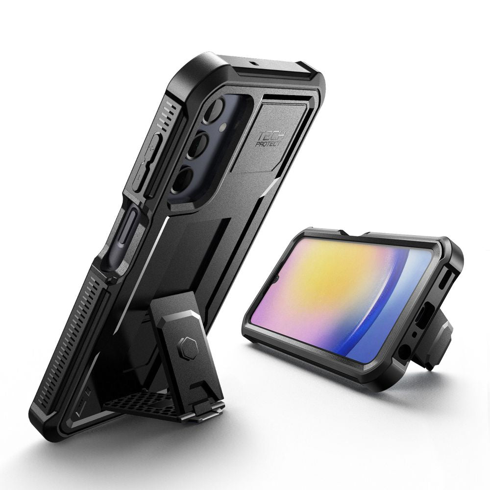Tech - Protect Samsung Galaxy A25 5G Kevlar Pro Θήκη 360 Full Body με Προστασία Οθόνης και Stand - Black