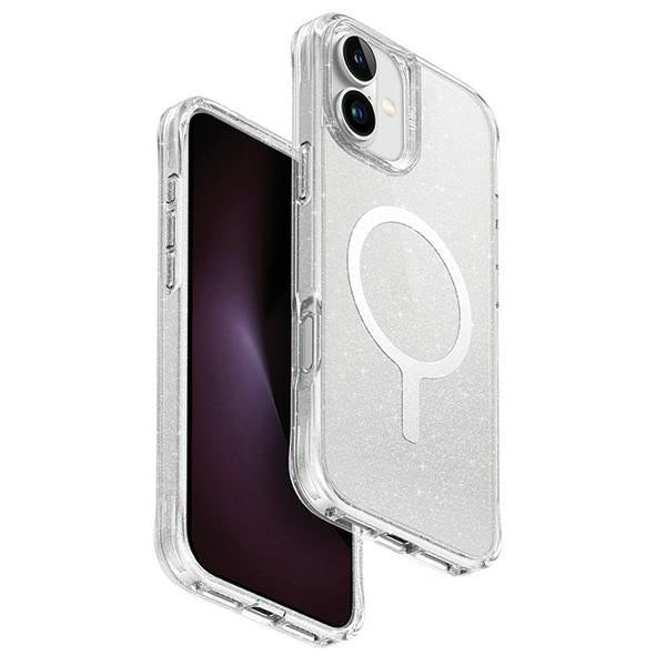 Uniq iPhone 16 LifePro Xtreme Magclick Σκληρή Θήκη με Πλαίσιο Σιλικόνης και MagSafe - Διάφανη / Glitter