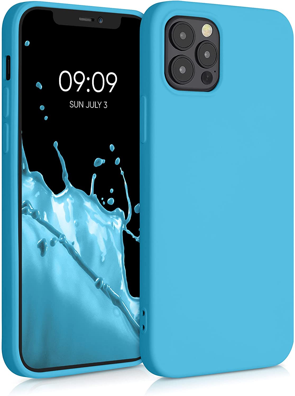 KW iPhone 12 / iPhone 12 Pro Θήκη Σιλικόνης Rubberized TPU - Sea Blue - 53844.223