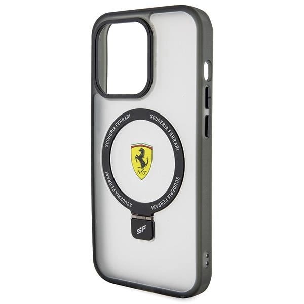 Ferrari iPhone 15 Pro Ring Stand 2023 Collection MagSafe Σκληρή Θήκη με Πλαίσιο Σιλικόνης και Stand / MagSafe - Ημιδιάφανη / Black - FER000609 - 0