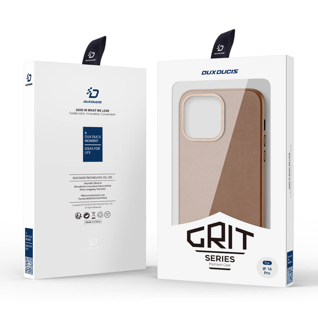Dux Ducis iPhone 14 Pro Grit Leather Case Θήκη με Επένδυση Συνθετικού Δέρματος και MagSafe - Brown