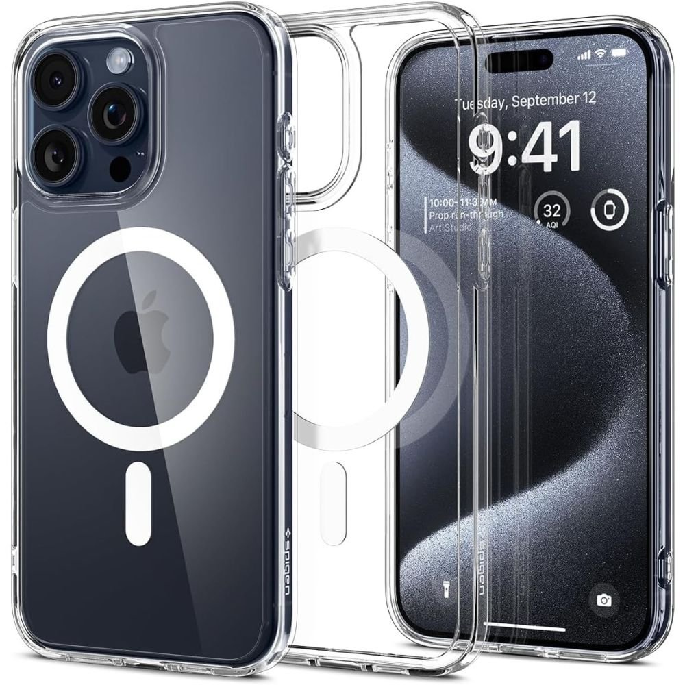 Spigen iPhone 15 Pro Ultra Hybrid Mag Σκληρή Θήκη με Πλαίσιο Σιλικόνης Και MagSafe - White