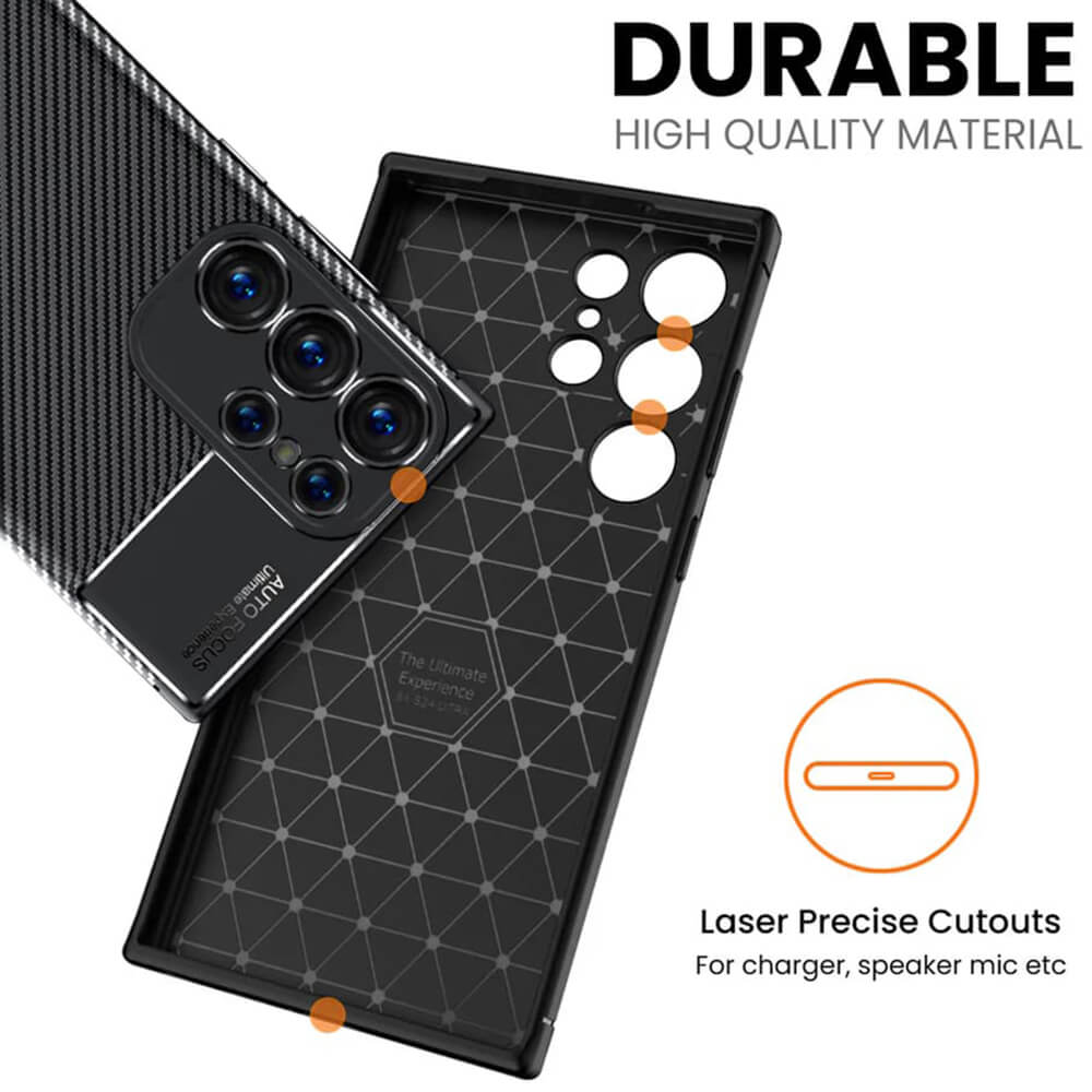 Techsuit Samsung Galaxy S25 Ultra - CarbonFiber - Θήκη Σιλικόνης - Black
