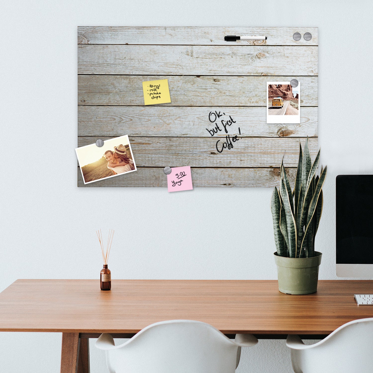 Navaris Μαγνητικός Πίνακας Ανακοινώσεων - 70 x 50 cm - Wooden Planks - 49996.01