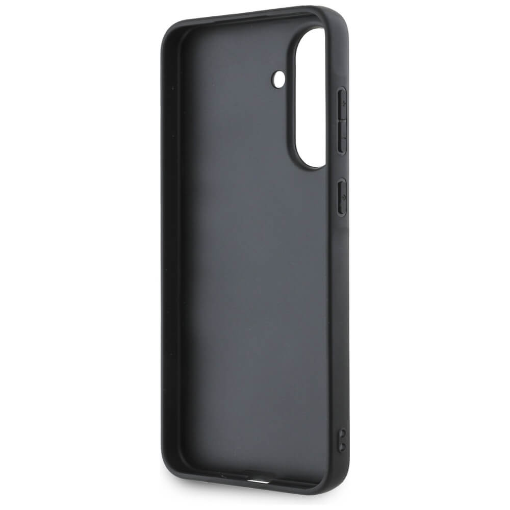 Karl Lagerfeld Samsung Galaxy A36 5G Saffiano Karl and Choupette Metal Logo Σκληρή Θήκη με Επένδυση Συνθετικού Δέρματος - Black - KLHCSA36PSAKCMPK