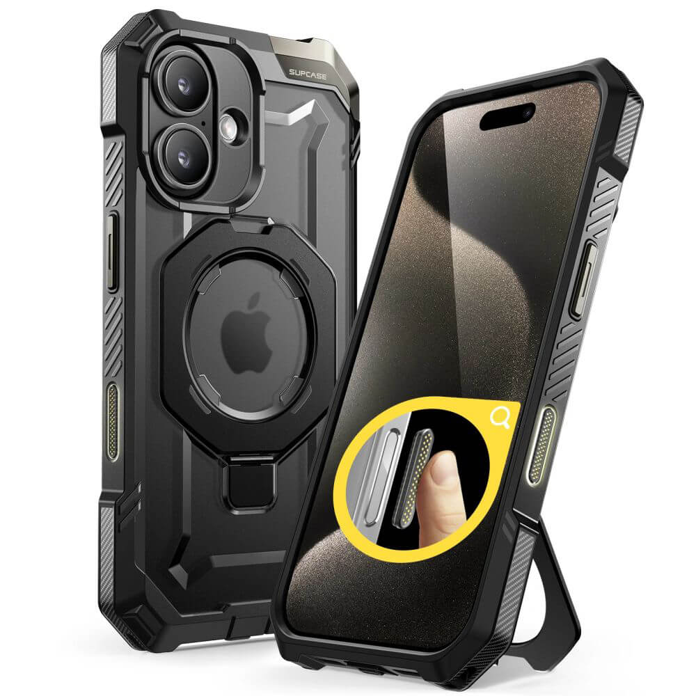 Supcase iPhone 16 Plus Unicorn Beetle Defender Σκληρή Θήκη με MagSafe και Stand - Black