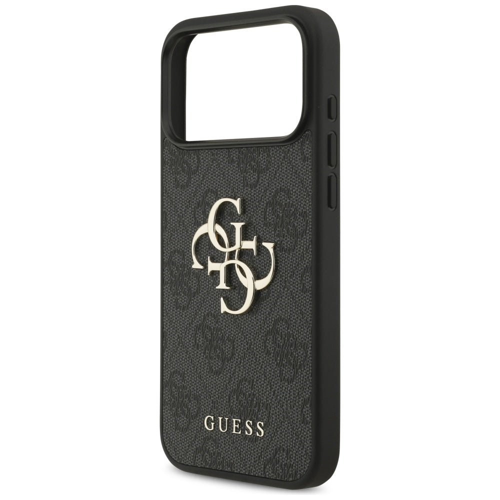 Guess iPhone 17 Pro Max - 4G Big Logo - Σκληρή Θήκη με Πλαίσιο Σιλικόνης και Επένδυση Συνθετικού Δέρματος - Black - GUHCP17X4GMGGR