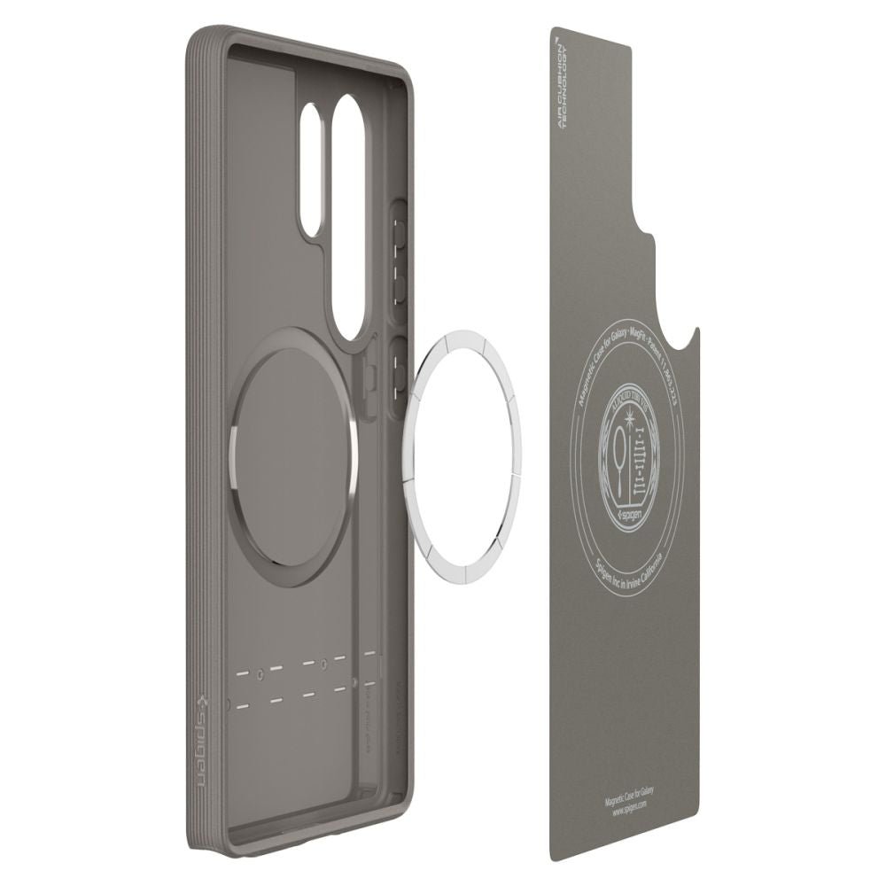 Spigen Samsung Galaxy S25 Ultra - Parallax Mag Θήκη Σιλικόνης με Σκληρό Πλαίσιο και MagSafe - Ash Grey