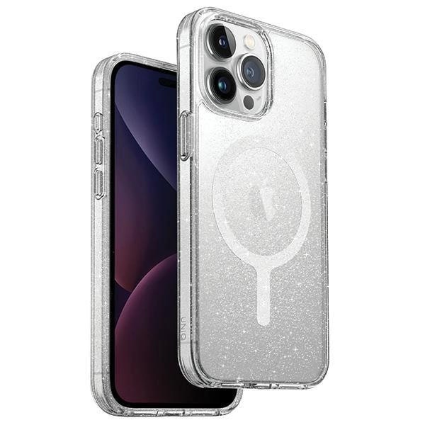 Uniq iPhone 15 Pro Max LifePro Xtreme Magclick Σκληρή Θήκη με Πλαίσιο Σιλικόνης και MagSafe - Διάφανη / Glitter