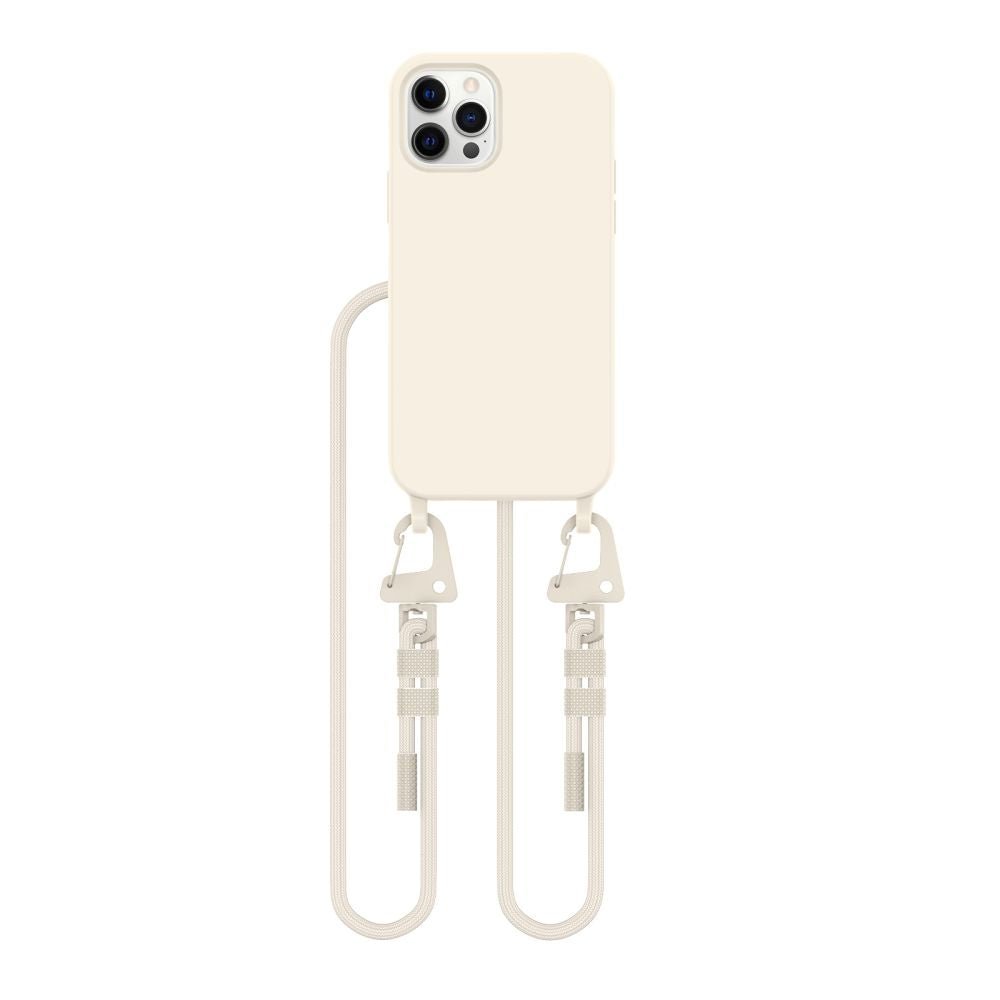 Tech - Protect iPhone 12 / iPhone 12 Pro MagNecklace - MagSafe Θήκη Σιλικόνης TPU με Pυθμιζόμενο Αποσπώμενο Κορδόνι - Cosmic Latte