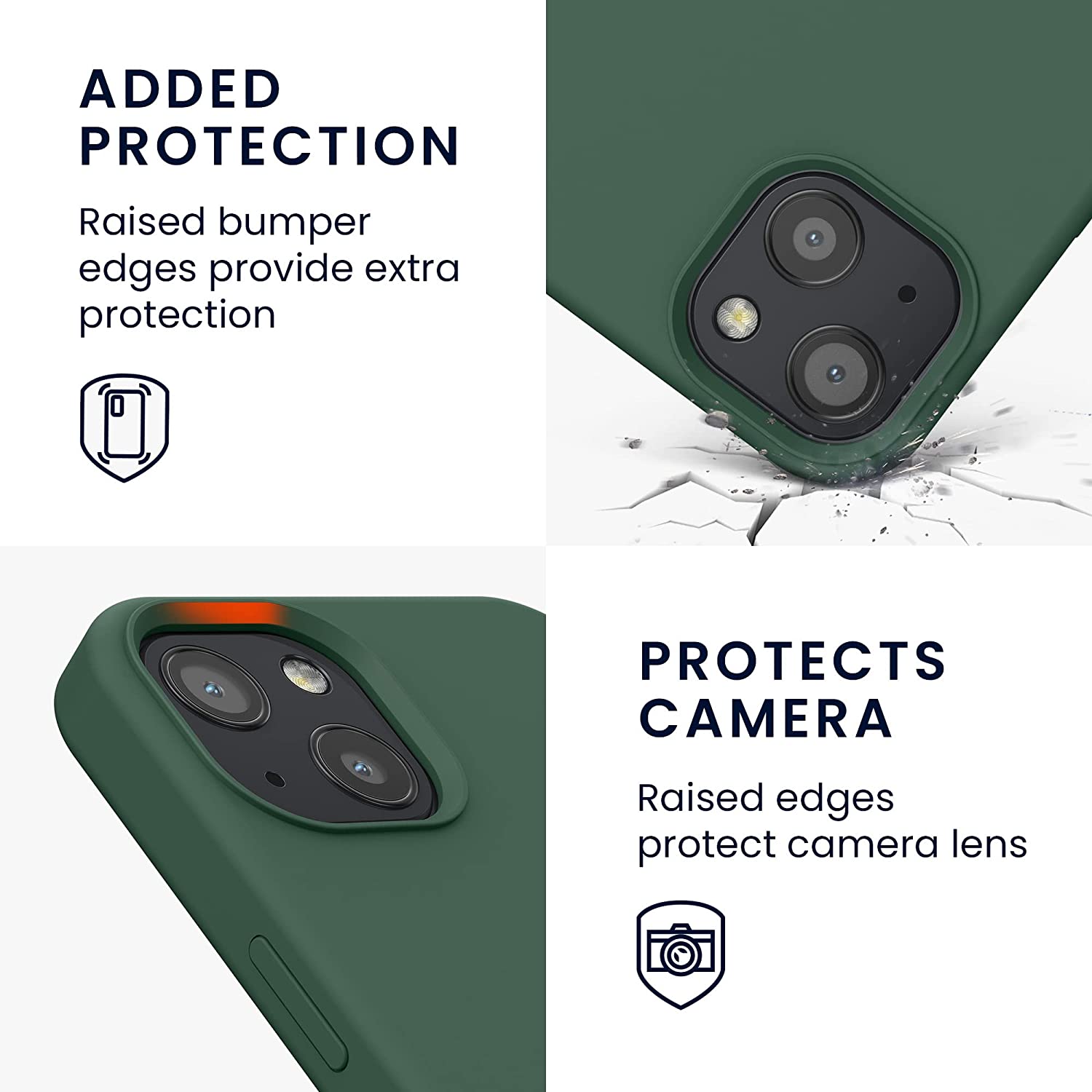 KW iPhone 13 Θήκη Σιλικόνης Rubberized TPU - Moss Green - 55878.169