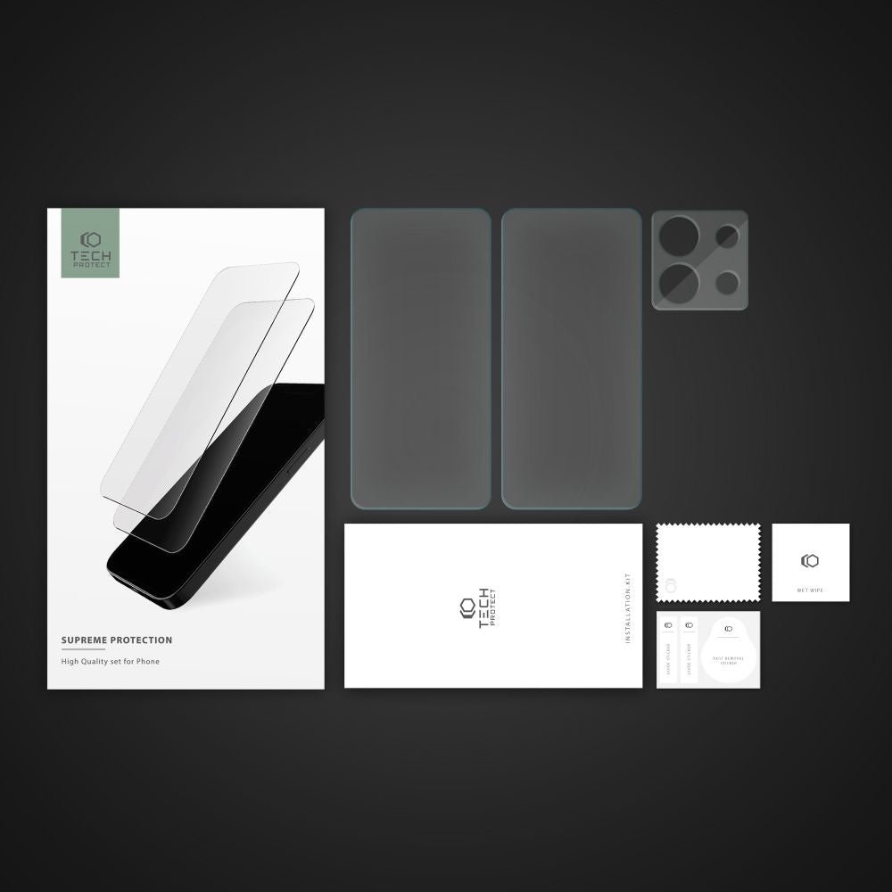 Tech - Protect Xiaomi Redmi Note 13 Pro 5G / Poco X6 5G Supreme Set - Σετ με 2 Tempered Glass Αντιχαρακτικά Γυαλιά Οθόνης και 1 Αντιχαρακτικό Γυαλί για την Κάμερα - Διάφανα
