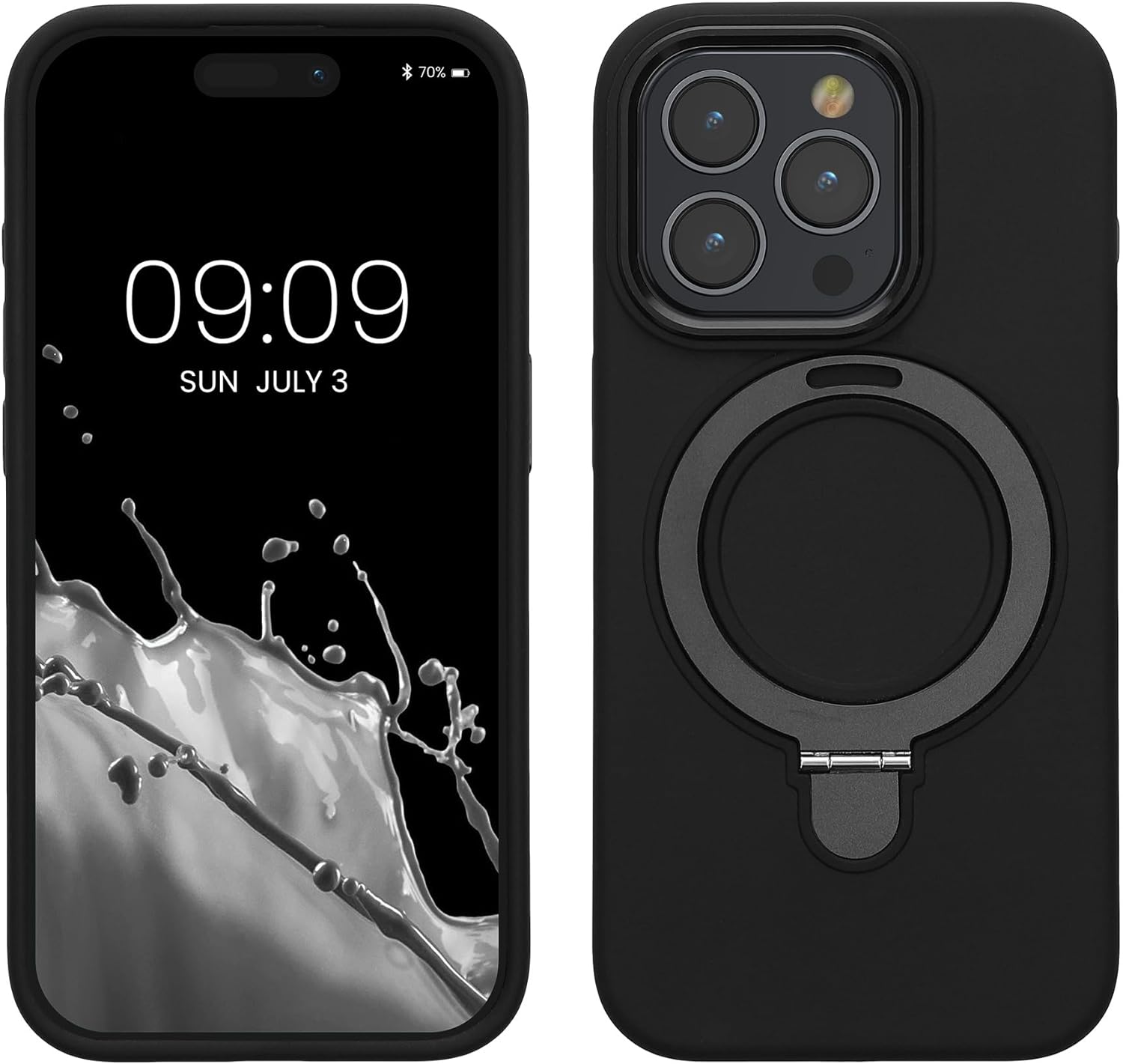 Kalibri iPhone 15 Pro Θήκη Σιλικόνης με MagSafe / Stand - Black