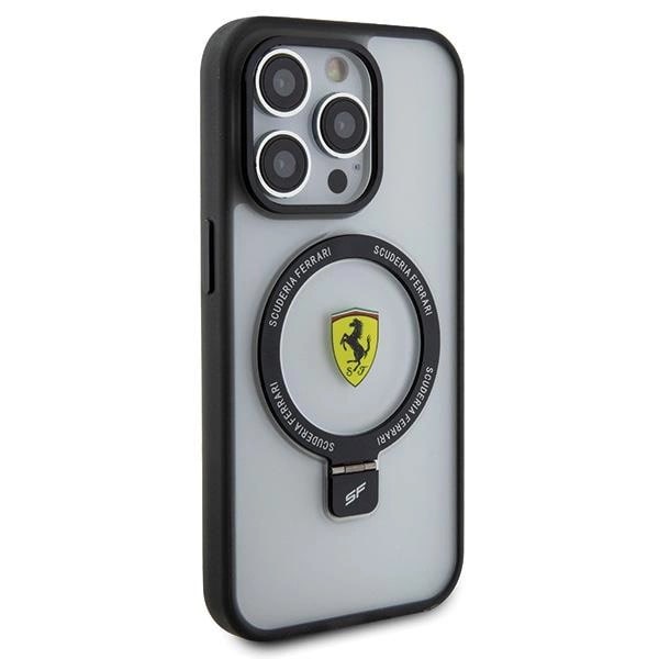 Ferrari iPhone 15 Pro Ring Stand 2023 Collection MagSafe Σκληρή Θήκη με Πλαίσιο Σιλικόνης και Stand / MagSafe - Ημιδιάφανη / Black - FER000609 - 0