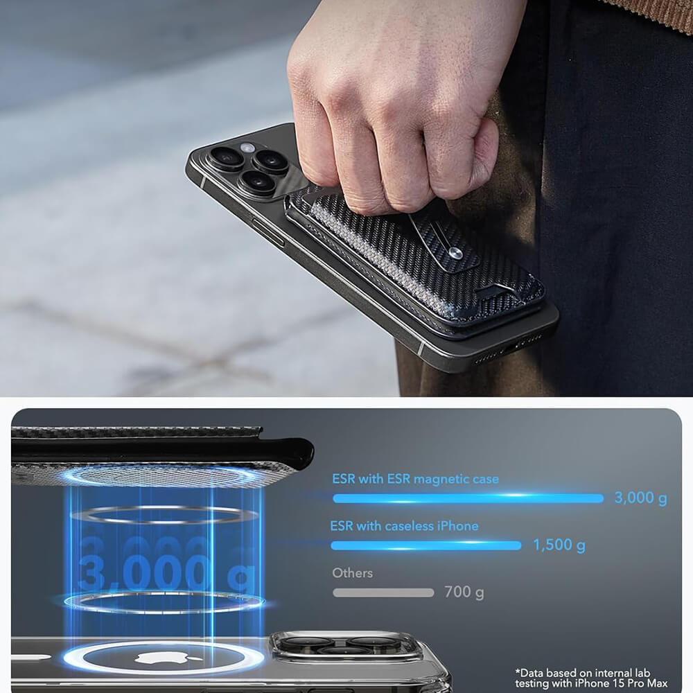 ESR HaloLock Findmy Wallet Μαγνητική Bάση / Πορτοφόλι Tηλεφώνου για το Γραφείο - Carbon Fiber