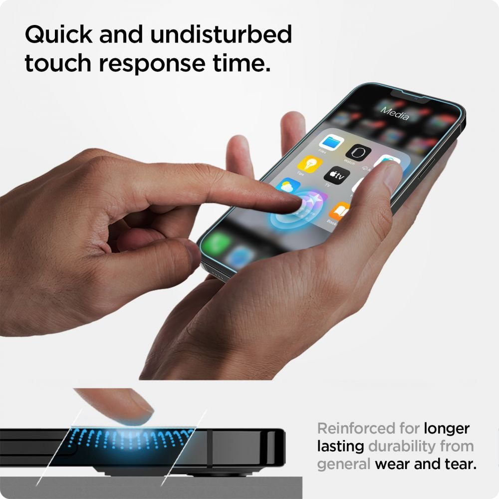 Spigen iPhone 13 Pro Max Glas.TR EZ Fit 0.2mm 2.5D 9H Tempered Glass Αντιχαρακτικό Γυαλί Οθόνης - Clear - AGL03722