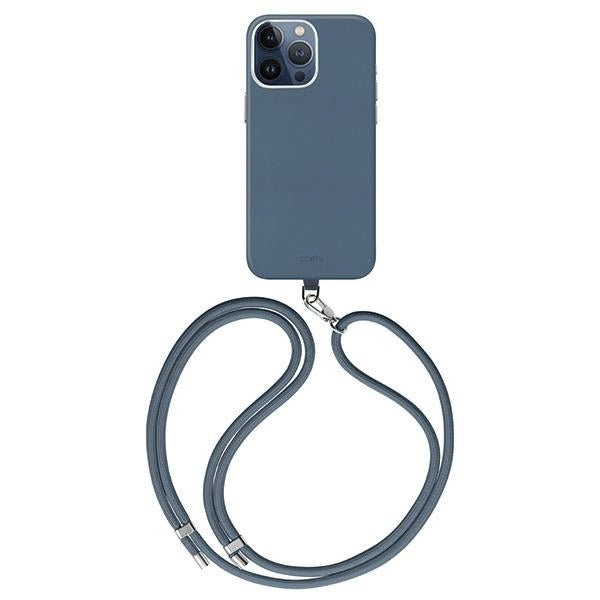 Uniq iPhone 15 Pro Coehl Muse Σκληρή Θήκη MagSafe με Επένδυση Συνθετικού Δέρματος και Λουράκι - Sapphire Blue