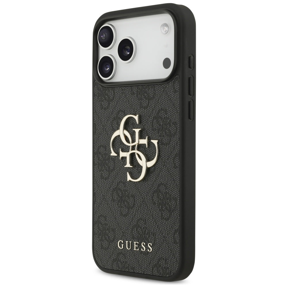 Guess iPhone 17 Pro Max - 4G Big Logo - Σκληρή Θήκη με Πλαίσιο Σιλικόνης και Επένδυση Συνθετικού Δέρματος - Black - GUHCP17X4GMGGR