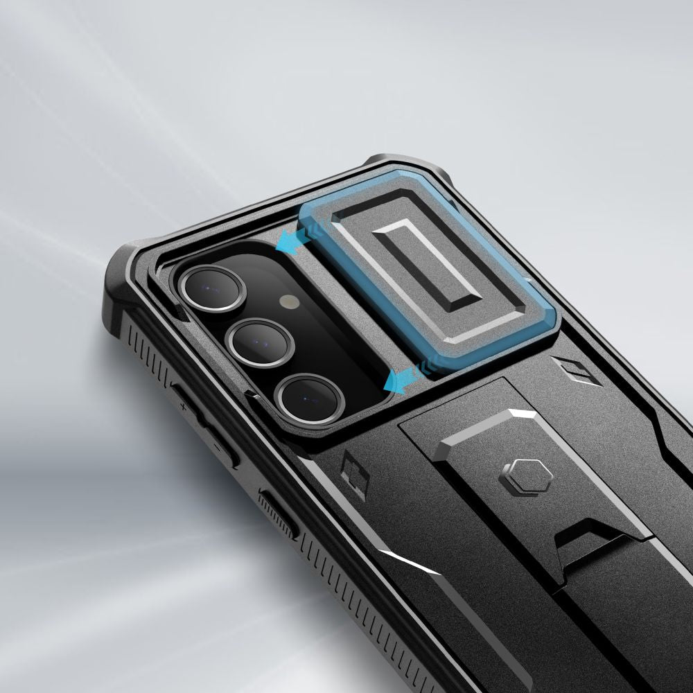 Tech - Protect Samsung Galaxy S24 FE Kevlar Cam+ Θήκη 360 Full Body με Προστασία για την Οθόνη και την Κάμερα και Stand - Black