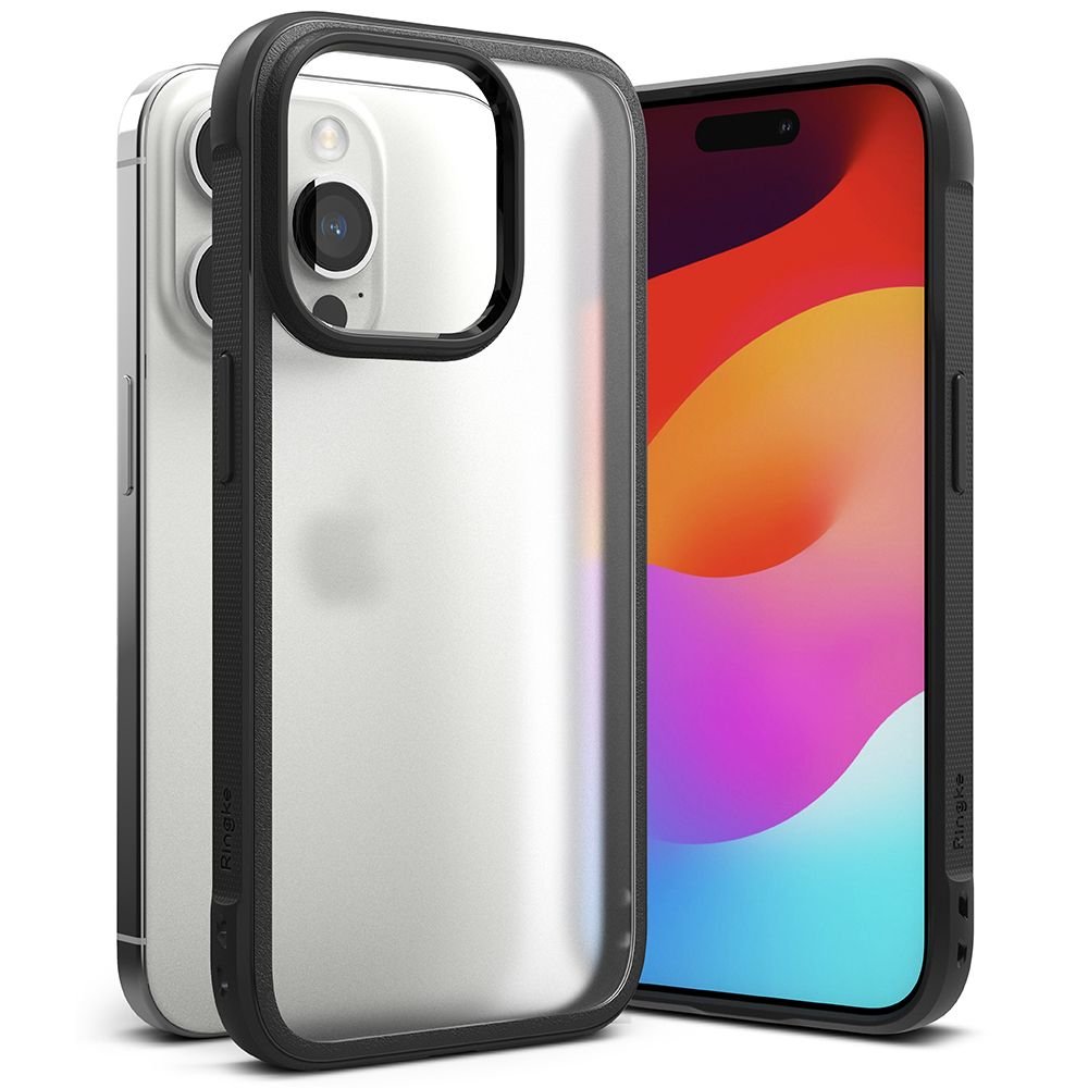 Ringke iPhone 15 Pro Max Fusion Bold Σκληρή Θήκη με Πλαίσιο Σιλικόνης - Matte Black / Ημιδιάφανη