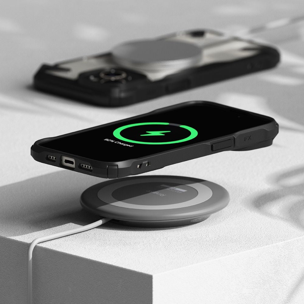 Ringke iPhone 15 Fusion X MagSafe Σκληρή Θήκη με Πλαίσιο Σιλικόνης και MagSafe - Matte Black - Ημιδιάφανη