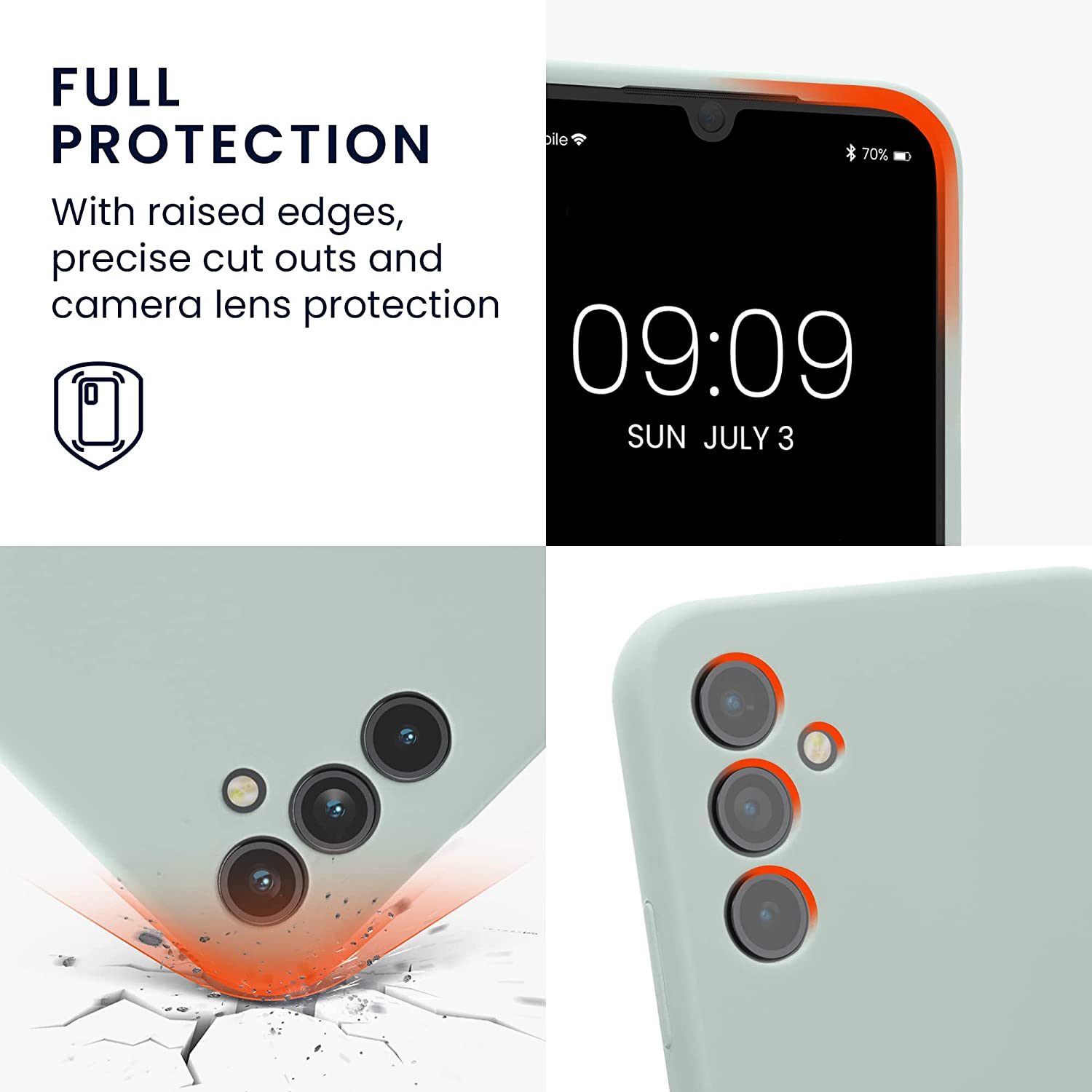 KW Samsung Galaxy A34 5G Θήκη Σιλικόνης Rubber TPU - Cool Mint - 60807.200