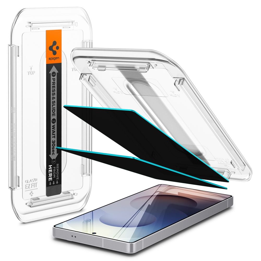 Spigen Samsung Galaxy S25 Ultra Glas.TR Privacy EZ Fit 2.5D 9H Αντιχαρακτικό Γυαλί Οθόνης - 2 Τεμάχια - Clear / Black - AGL09335