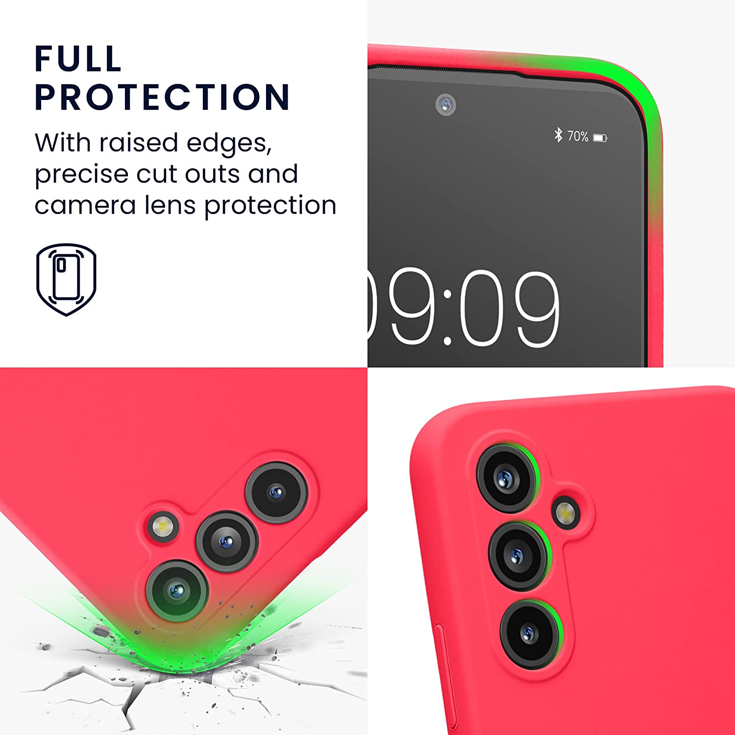 KW Samsung Galaxy A54 5G Θήκη Σιλικόνης Rubberized TPU - Neon Pink - 60795.77